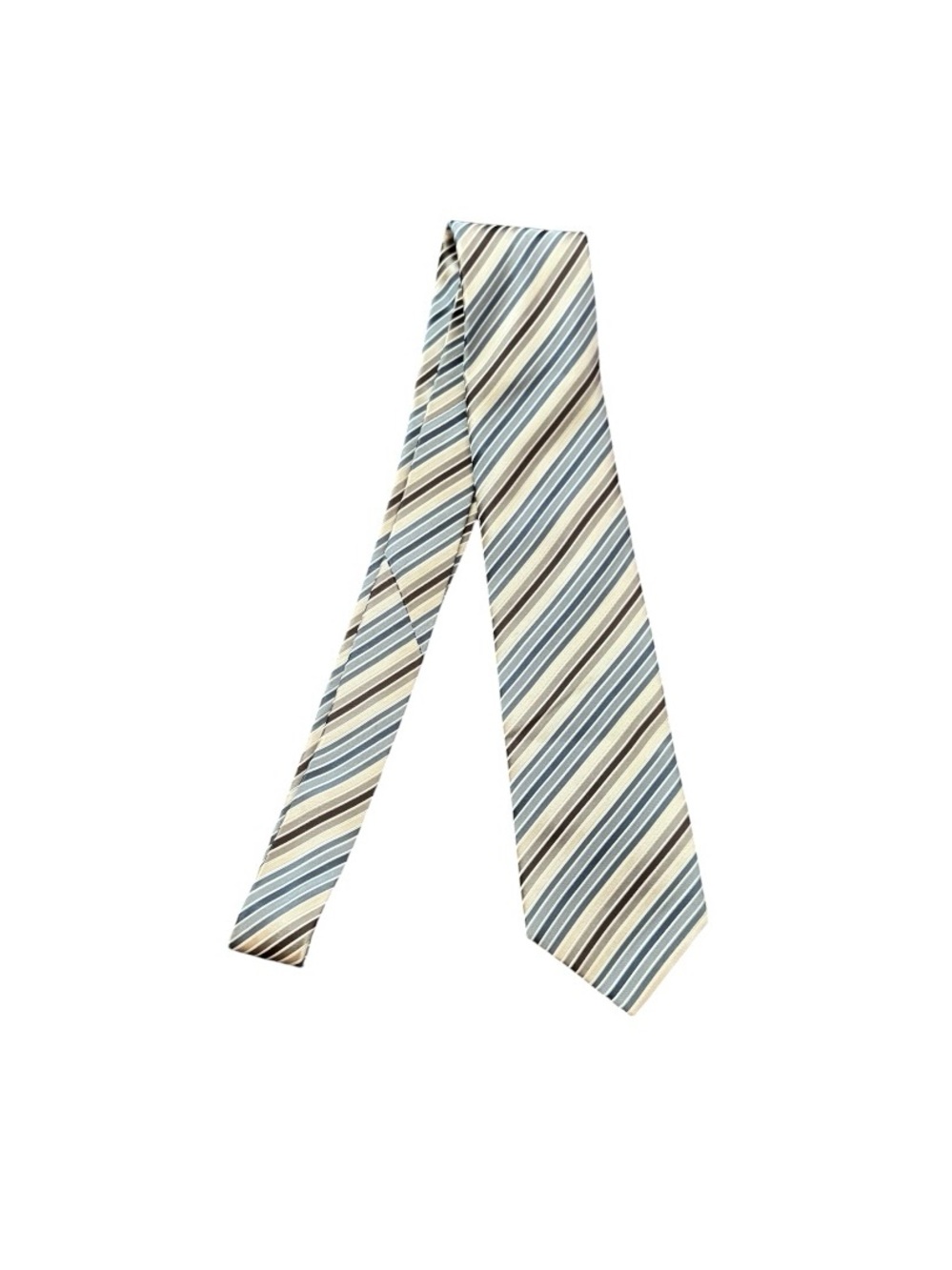 Kenneth Cole Reaction Striped Tie in Blue, Cream & Brown